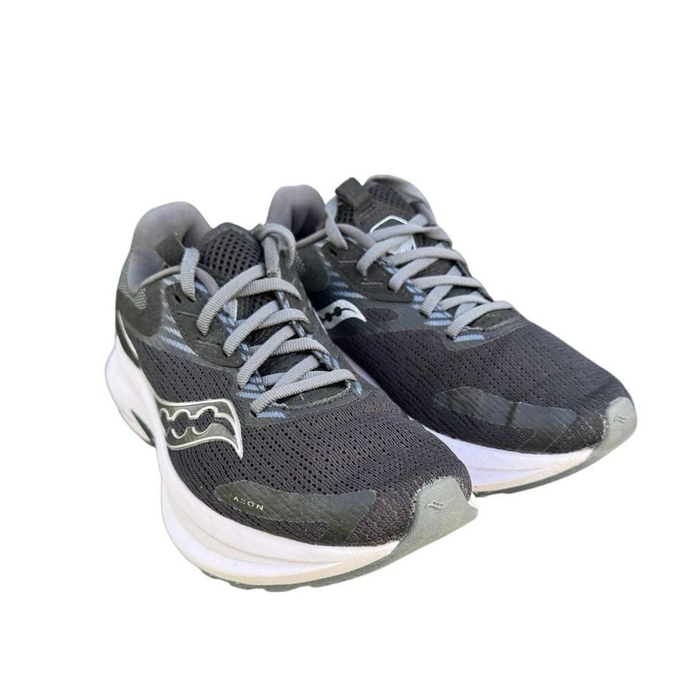 Saucony Axon 2 Black White Running Comfort Cushioning Trainer Shoe Womens 6.5